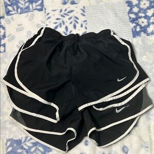 Nike Women's Black and White Athletic Shorts